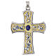 Clergy Pectoral cross with central stone and scrollwork decoration, 9x7 cm s1