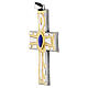 Two-tone decorative pectoral cross with central stone, 9x7 cm s2