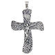 Croce pettorale finitura argento 10x6 cm con Cristo crocifisso s1