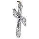 Croce pettorale finitura argento 10x6 cm con Cristo crocifisso s2