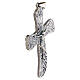 Croce pettorale finitura argento 10x6 cm con Cristo crocifisso s3