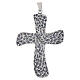 Croce pettorale finitura argento 10x6 cm con Cristo crocifisso s4