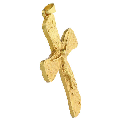 Croce pettorale oro 10x6 cm Crocifisso con iscrizione INRI 2
