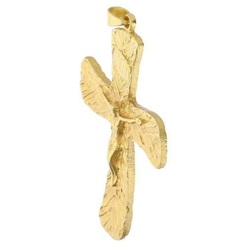 Croce pettorale oro 10x6 cm Crocifisso con iscrizione INRI 3