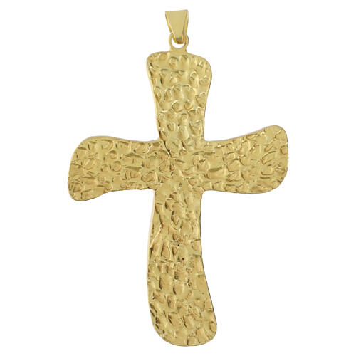 Croce pettorale oro 10x6 cm Crocifisso con iscrizione INRI 4