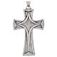 Croce pettorale moderna finitura argento 10x6 cm linee essenziali s1