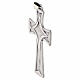 Croce pettorale moderna finitura argento 10x6 cm linee essenziali s2
