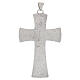 Croce pettorale moderna finitura argento 10x6 cm linee essenziali s3
