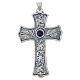 Croce pettorale 10x6 cm finitura argento Tralci d'Uva Lapislazzuli s1
