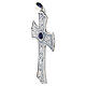 Croce pettorale 10x6 cm finitura argento Tralci d'Uva Lapislazzuli s2