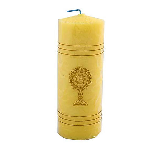 Yellow Sanctuary Candle with Monstrance- King Size 1