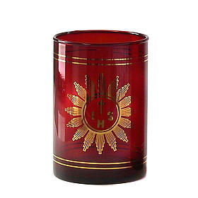 Lampes de Sanctuaire: Demi Verre rouge rubis Lampes de Sanctuaire: Demi Verre rouge rubis