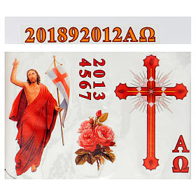 Candele, ceri, ceretti: Adesivi cero pasquale set A