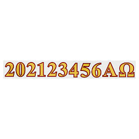 Alpha sticker set; omega and year