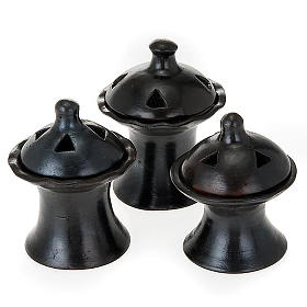 Ethiopian black incense-burner 12 cm