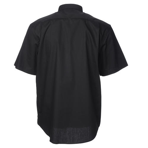 STOCK Camisa clergy de popelina manga corta negra 2