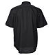 STOCK Black popeline clergyman shirt, short sleeves s2