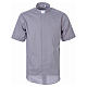 STOCK Light grey short sleeve clerical shirt, poplin s1