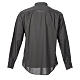 STOCK Camicia clergyman manica lunga misto grigio scuro s2
