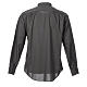 STOCK Clergy shirt, long sleeves in dark grey mixed cotton s2