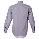 STOCK Clergyman shirt in light grey fil a fil cotton, long sleeves s2