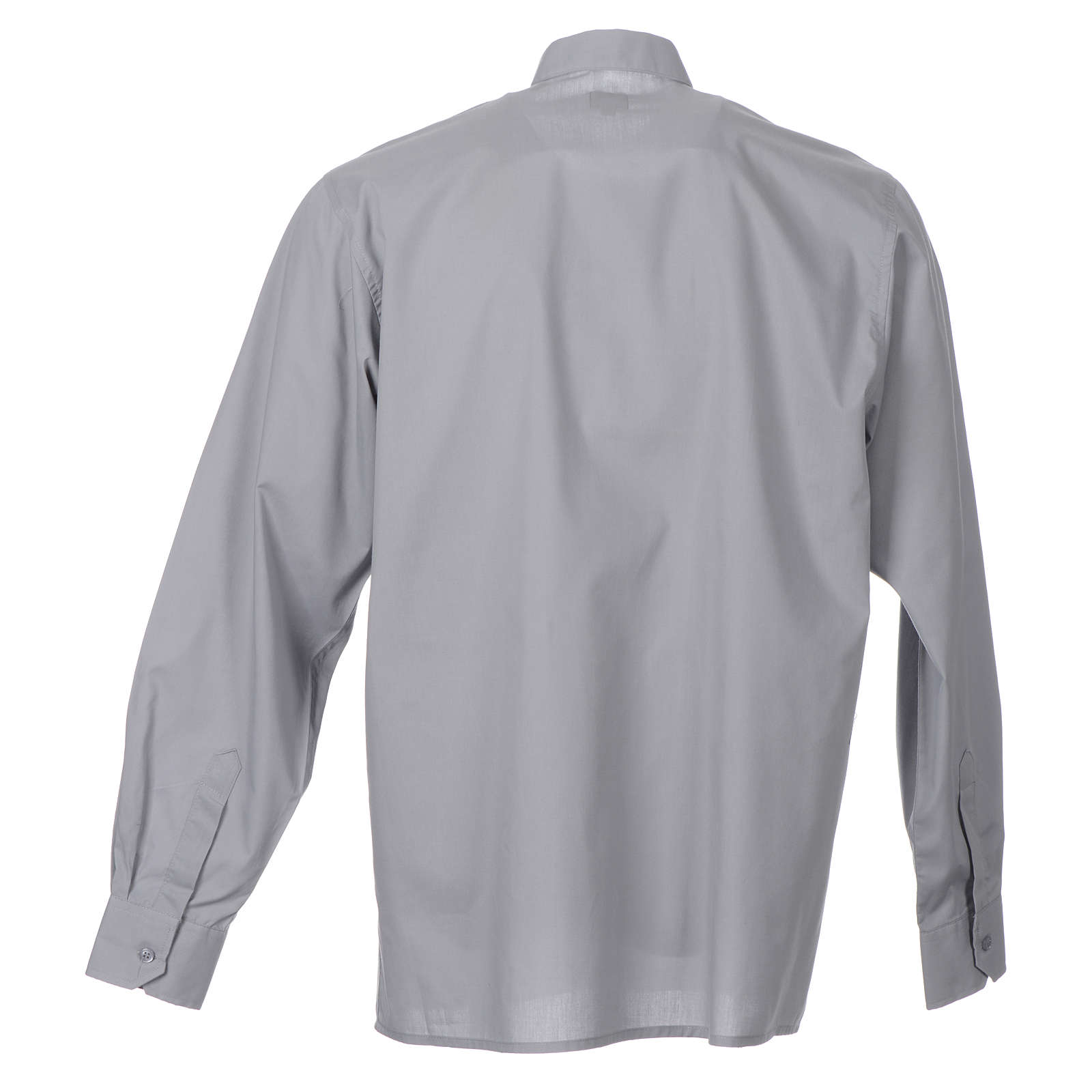 Light grey popeline clergyman shirt, long sleeves | online sales on ...