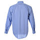 STOCK Clergyman shirt in fil-a-fil light blue cotton, long sleeves s2