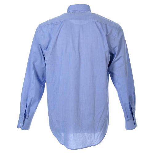 STOCK Camicia clergy manica lunga filafil celeste 2