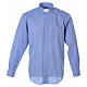 STOCK Camicia clergy manica lunga filafil celeste s1