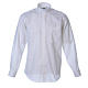 STOCK Clergyman shirt in white popeline cotton, long sleeves s1