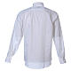 STOCK Clergyman shirt in white popeline cotton, long sleeves s2