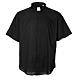 STOCK Collarhemd mit Kurzarm aus Baumwoll-Polyester-Mischgewebe in der Farbe Schwarz s1