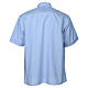 STOCK Clergy shirt, short sleeves in light blue mixed cotton s2