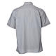 STOCK Clergy shirt, short sleeves in light grey mixed cotton s2