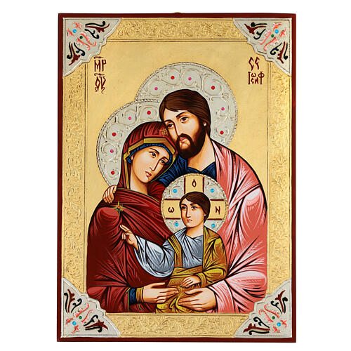 Icone Sainte Famille, décors et strass 1