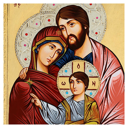 Icone Sainte Famille, décors et strass 2