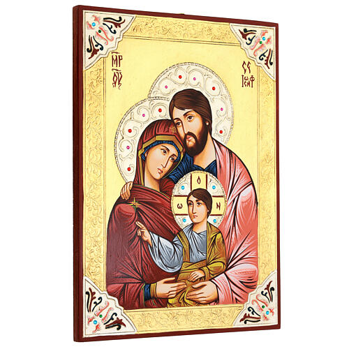 Icona Sacra Famiglia decori e strass 3