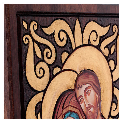 Ícone Sagrada Família fundo gravado 3
