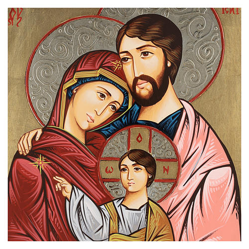 Ikona Świętej Rodziny ornament pozłacany 2
