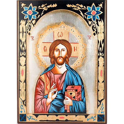 Ikona Chrystus Pantokrator dekoracje kolorowe 1