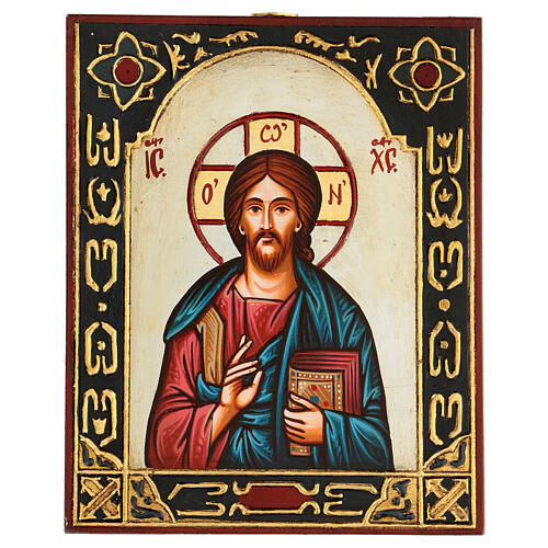 Icona Cristo Pantocratore decorata 1