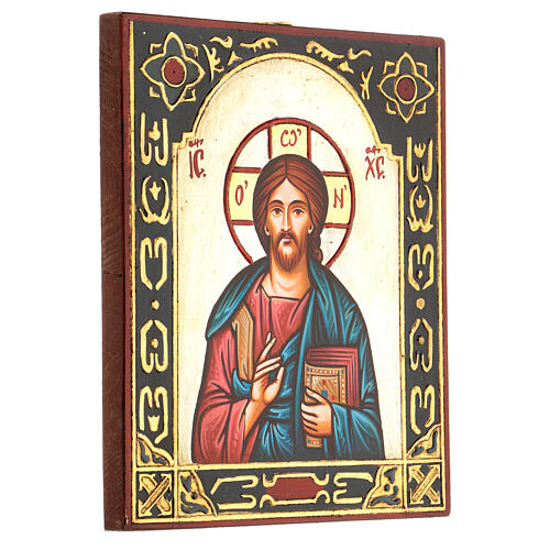 Ikona Chrystus Pantokrator dekorowana 3