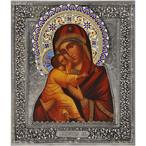 Vierge , mère de Dieu de Vladimir argent 1