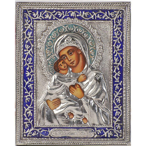 Mother of God Valdimir in silver 1