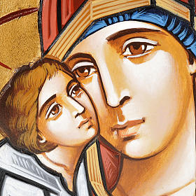 Icona Vergine Eleousa tavola irregolare
