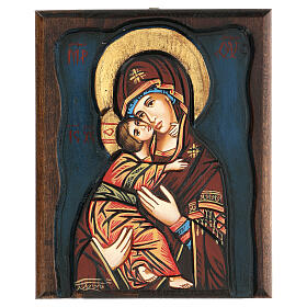 Icona Vergine di Vladimir cornice legno
