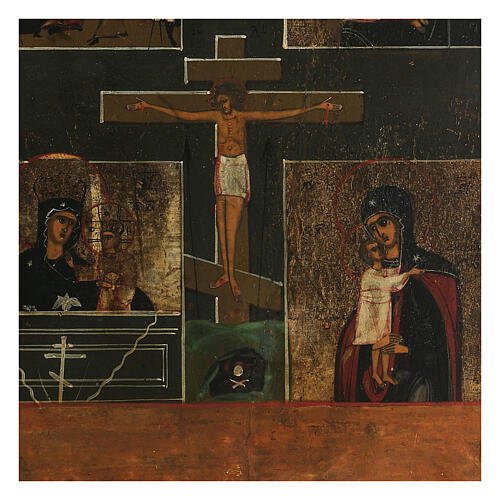 Icona antica Crocifisso con Madonna 2
