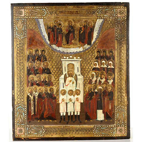 Icona antica Angeli e Santi nella gloria 1