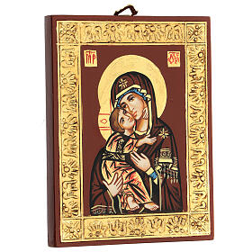 Ícone Vladimirskaya borda ouro