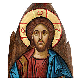 Icona Cristo Pantocratore rumena dipinta a mano